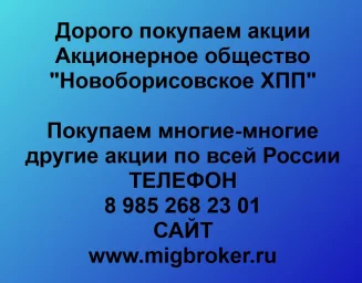 Покупаем акции «Новоборисовское ХПП» и любые другие акции по всей России
