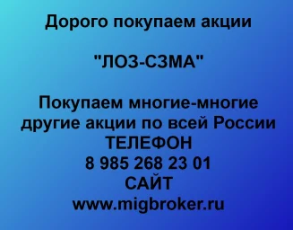 Покупаем акции «ЛОЗ-СЗМА» и любые другие акции по всей России
